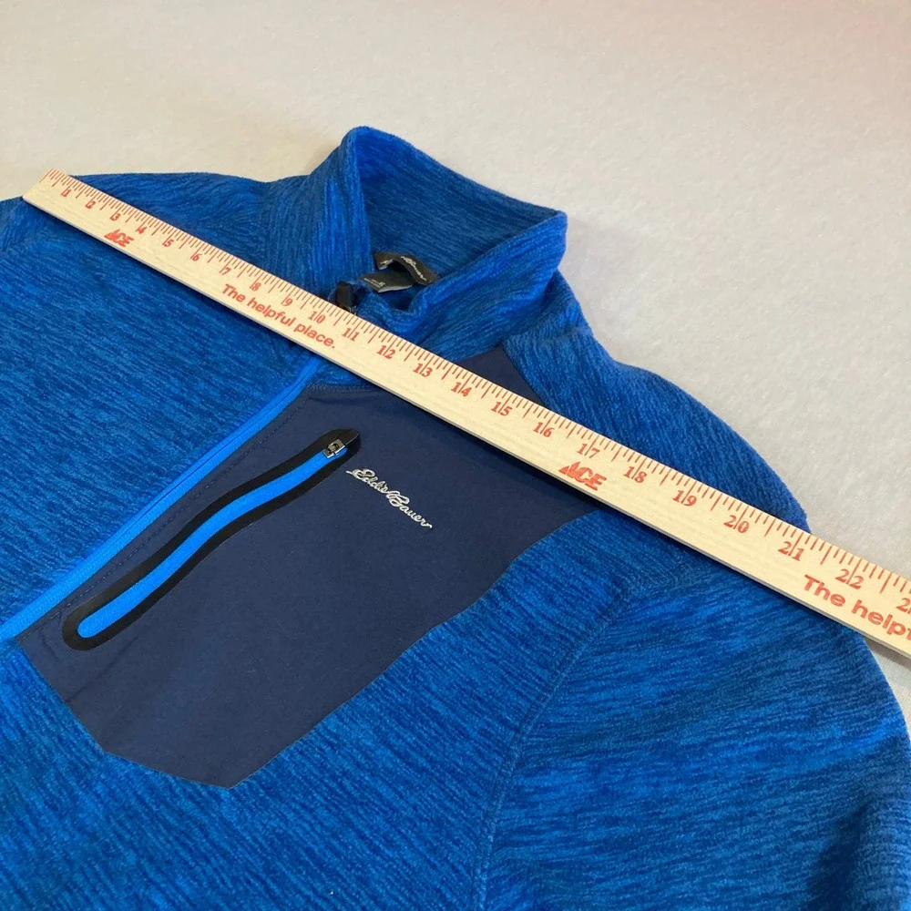 Eddie Bauer Mens XL Blue Space‎ Dye Full Zip Fleece Jacket EM31LK118P
